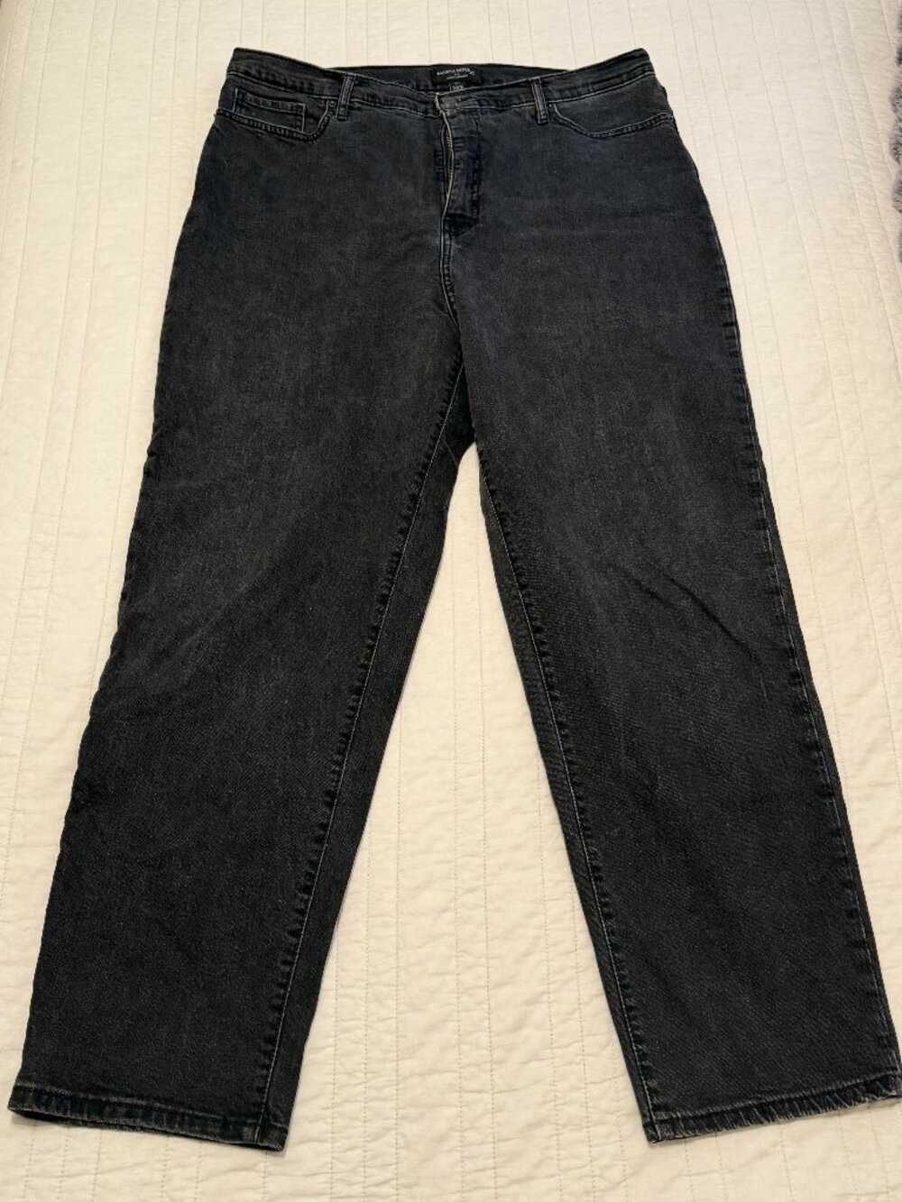 High-Rise Black Wash Straight Jean